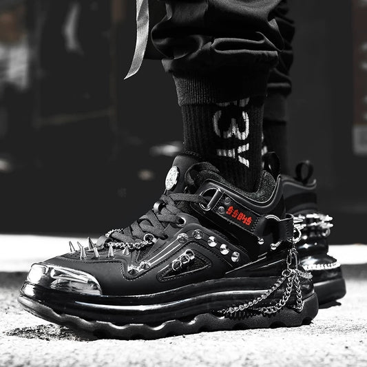 black goth sneakers