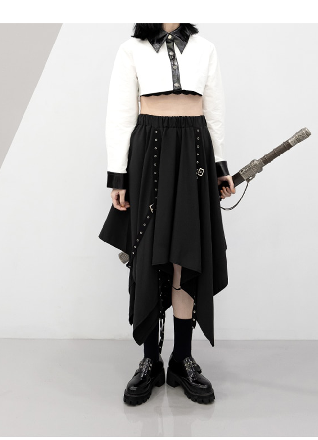 black punk skirt