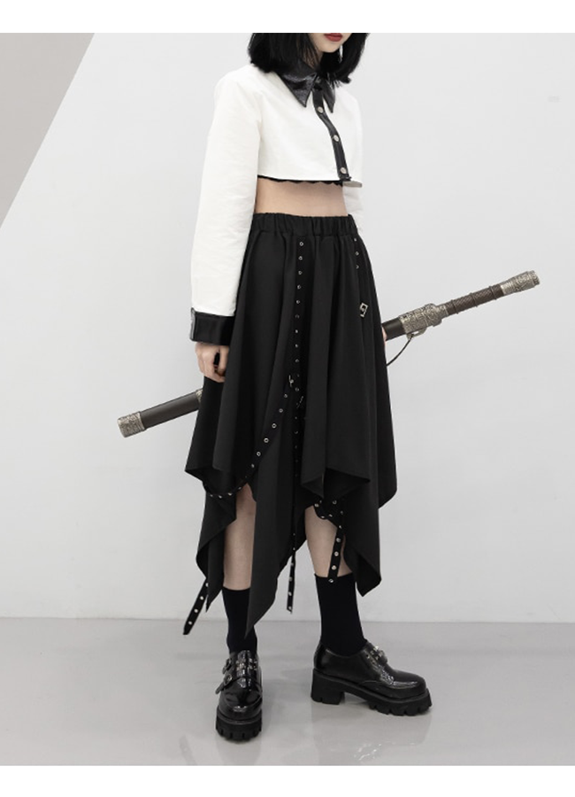 black punk skirt