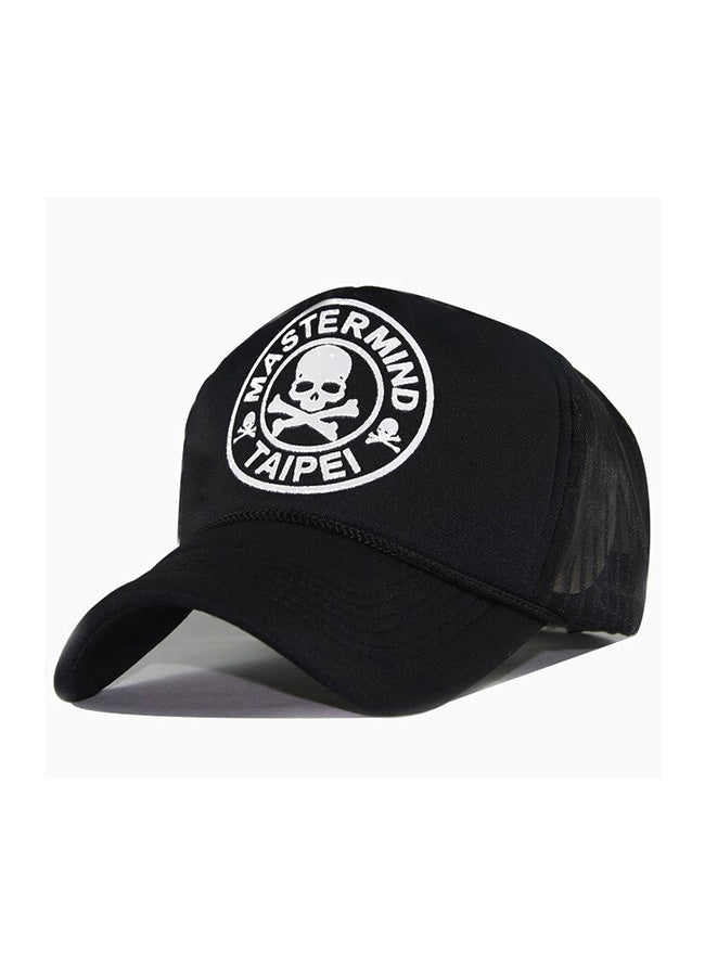 black and white skull cap