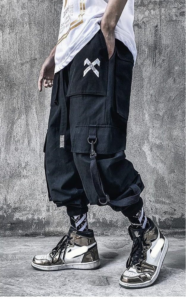 black techwear pants