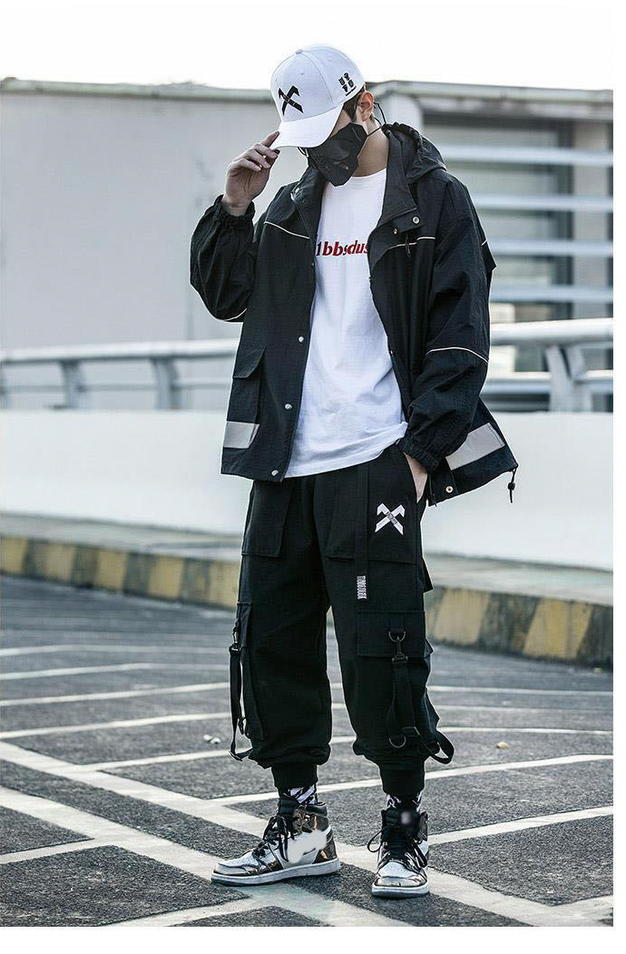 black techwear pants