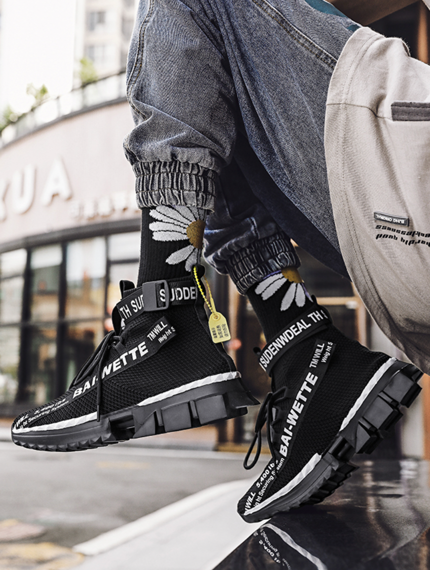 futuristic high top sneakers