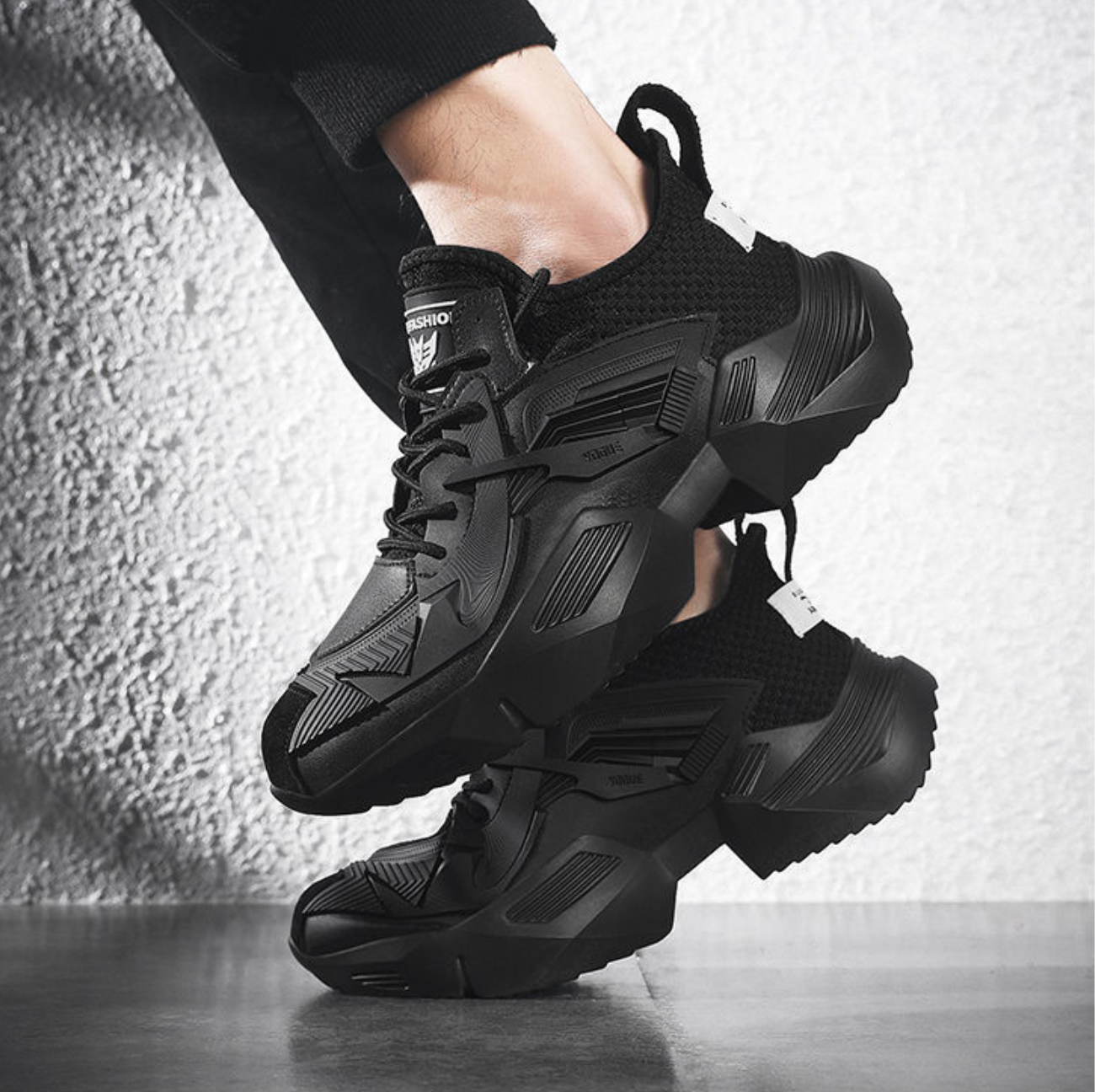 black streetwear sneakers