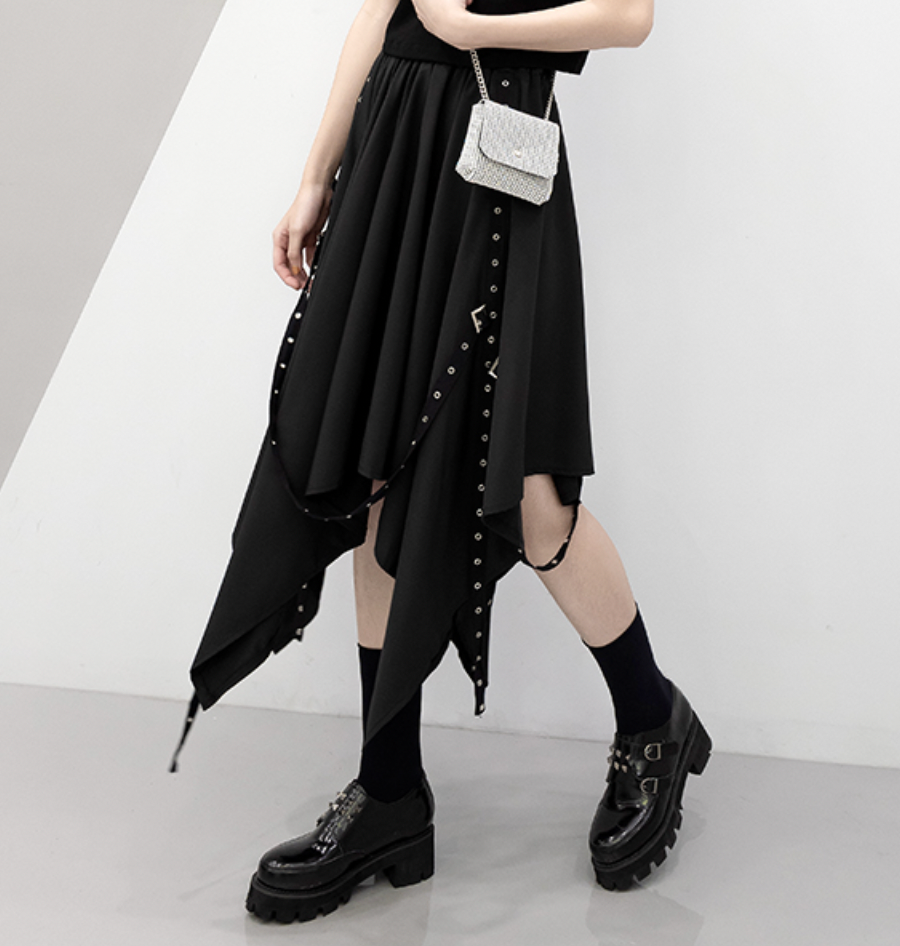 black punk skirt