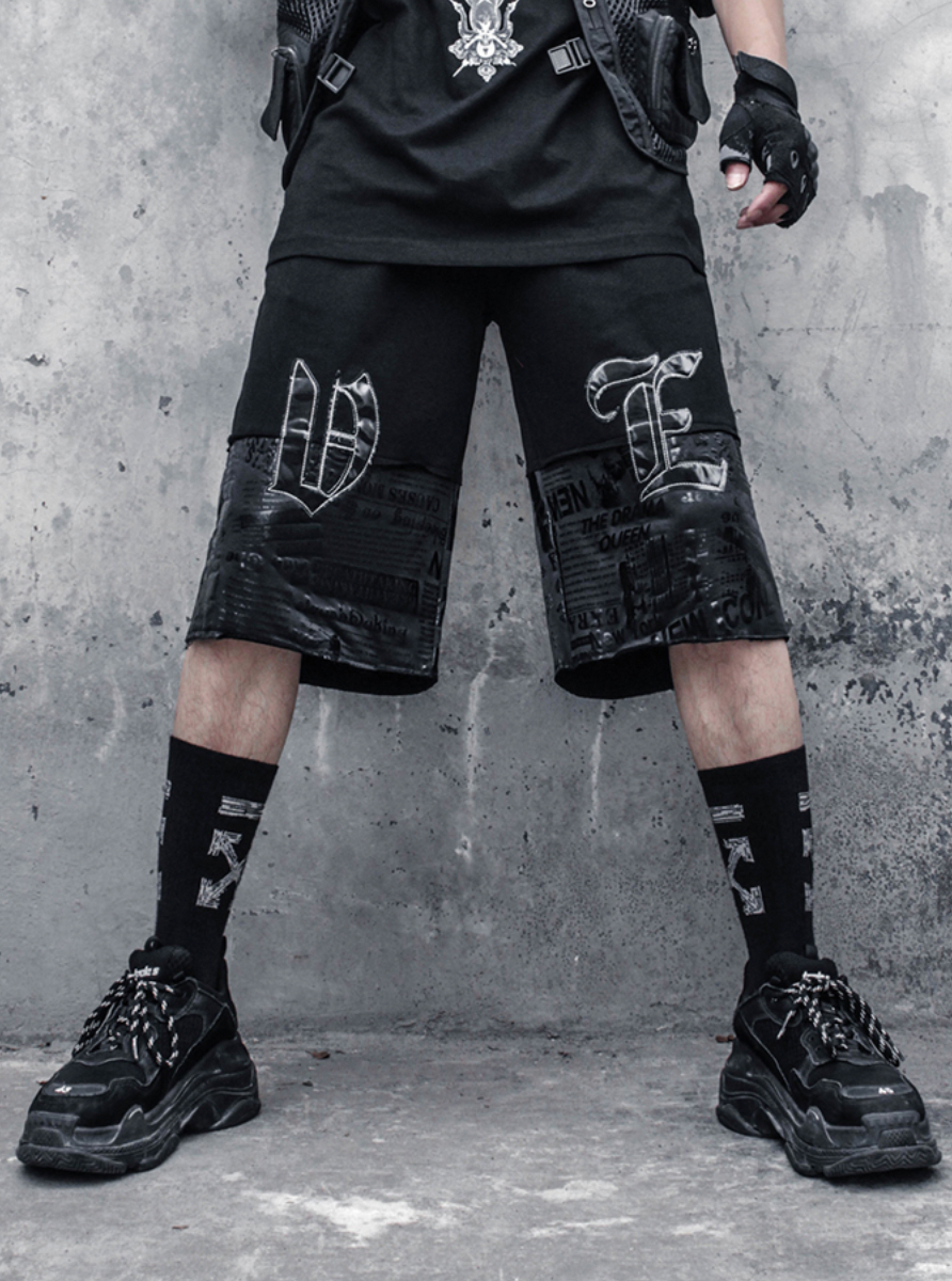 black streetwear shorts