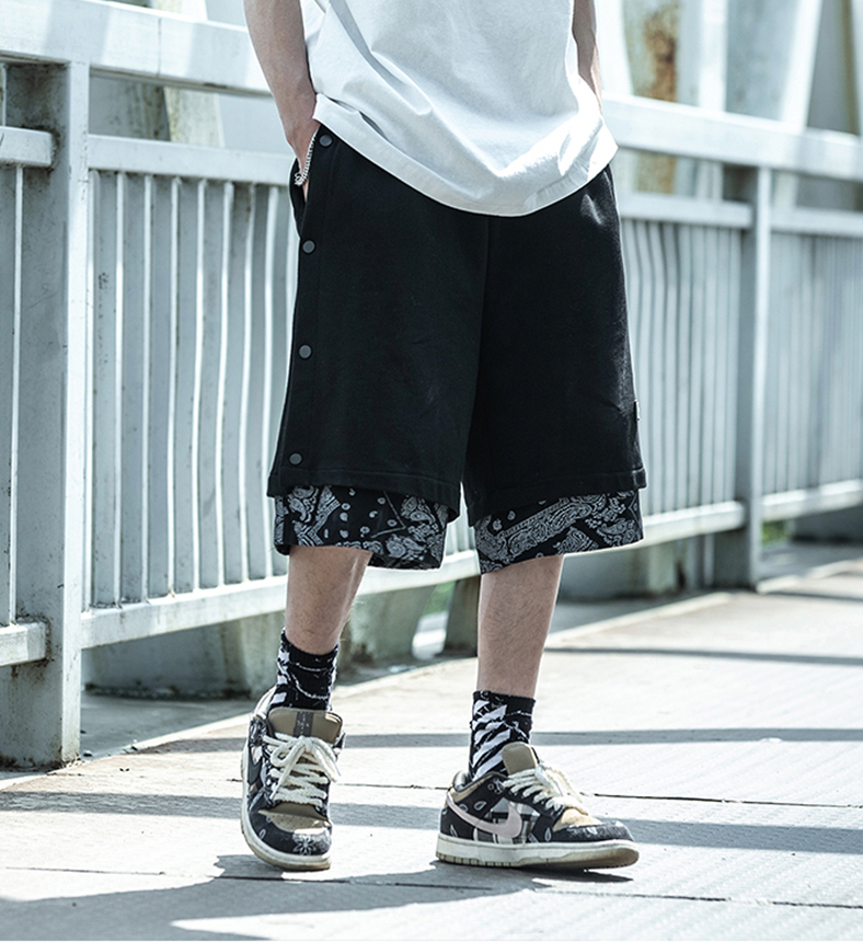 black and white bandana shorts