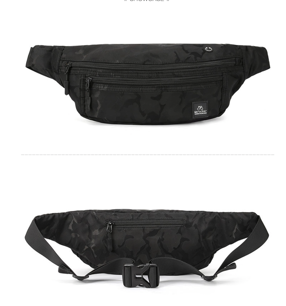 black camo fanny pack