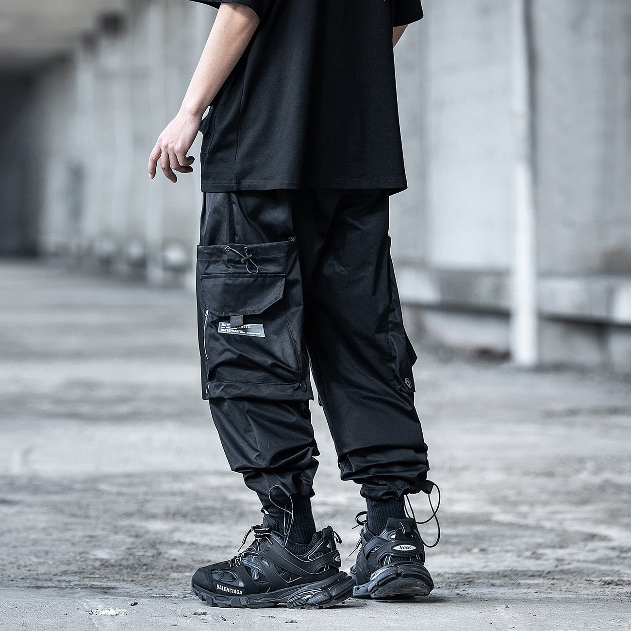 drawstring cargo joggers