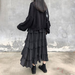 black long ruffle skirt - Vignette | OFF-WRLD