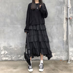 black long ruffle skirt - Vignette | OFF-WRLD