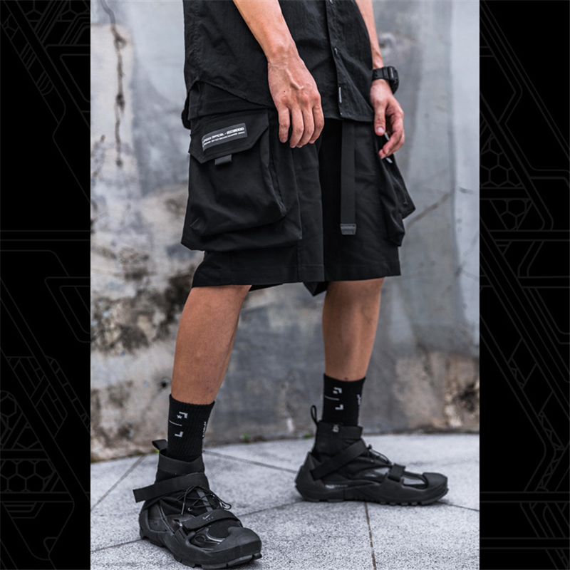 black cargo shorts