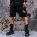 black cargo shorts - Vignette | OFF-WRLD