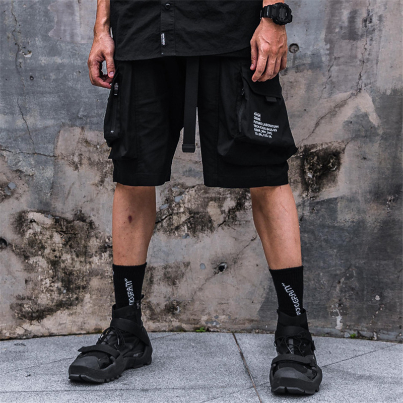 black cargo shorts