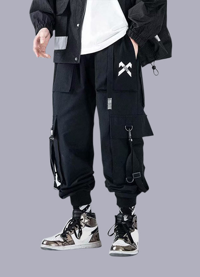 black techwear pants