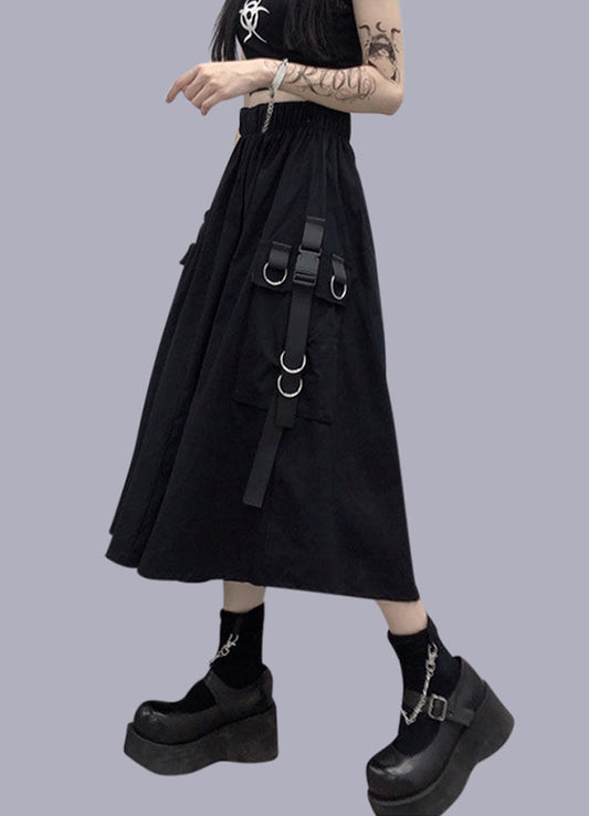 black cargo skirt maxi