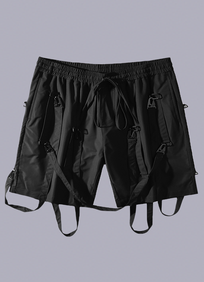 techwear ribbon shorts