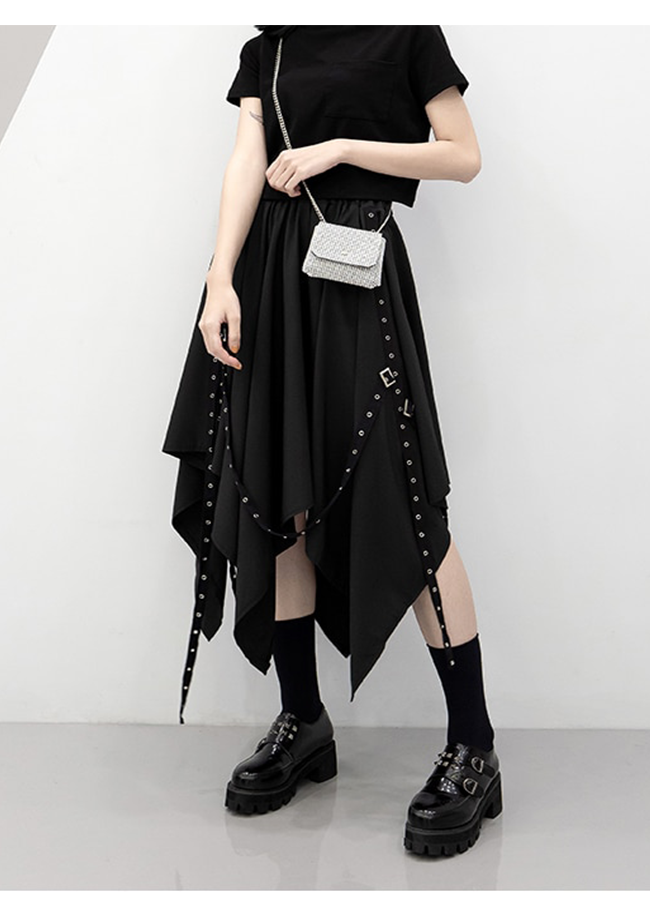 black punk skirt