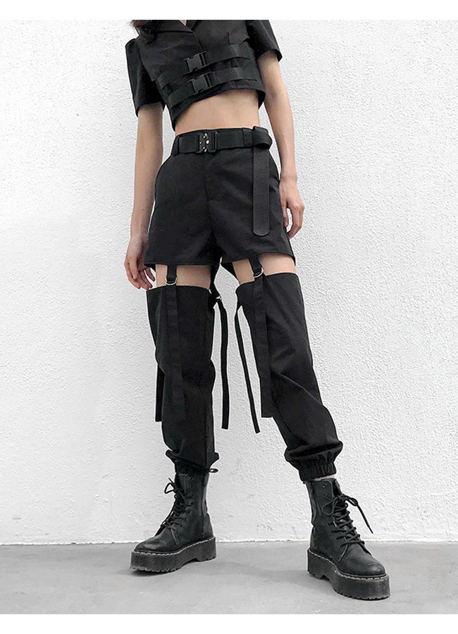 high-waisted hollow out pants