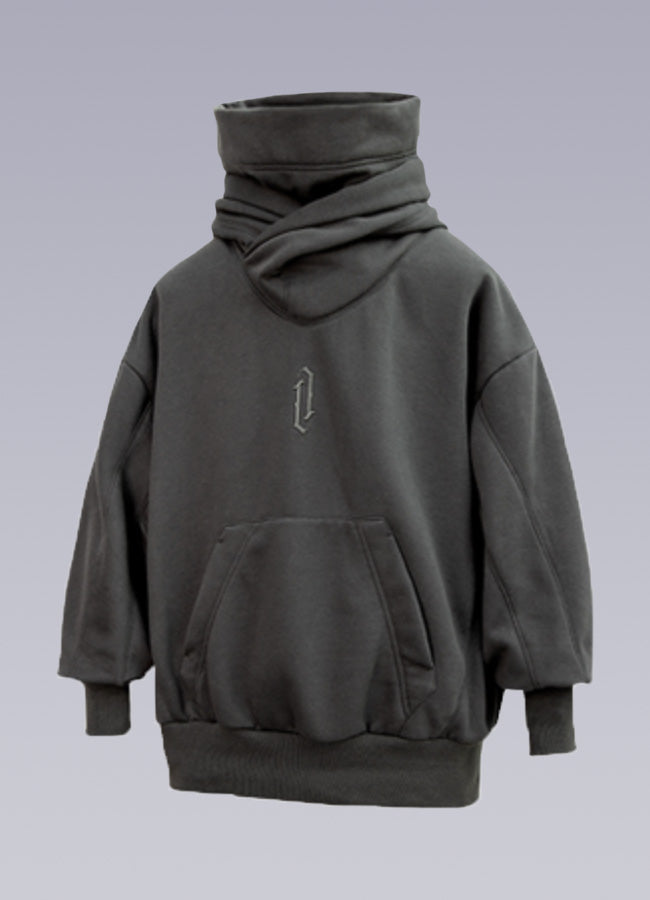 high collar hoodie