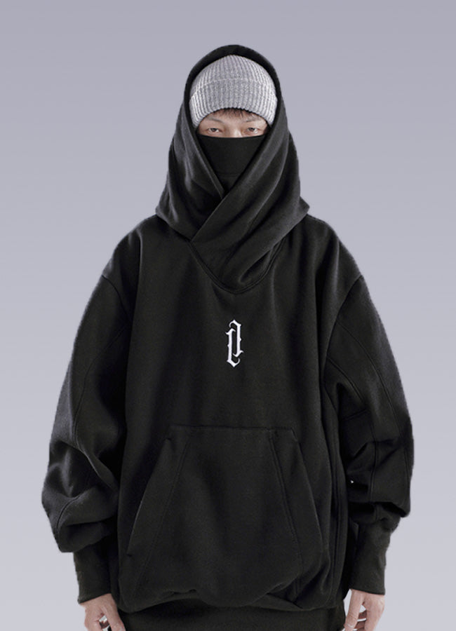 high collar hoodie