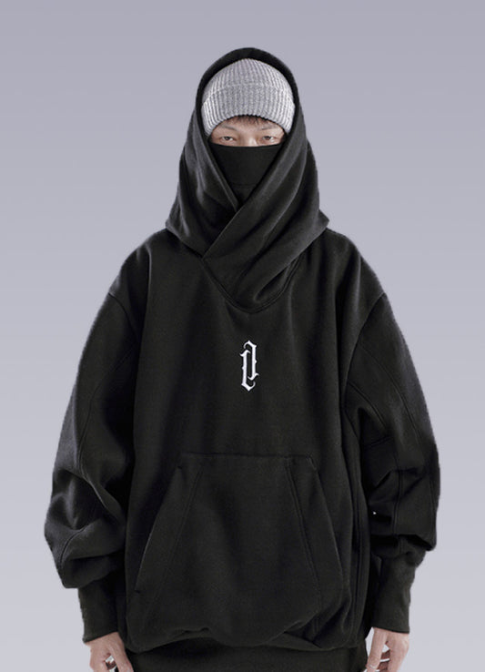 high collar hoodie