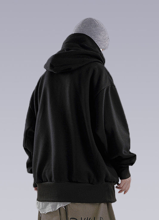 high collar hoodie