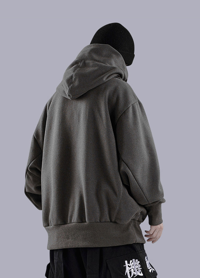 high collar hoodie