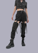 high-waisted hollow out pants - Vignette | OFF-WRLD