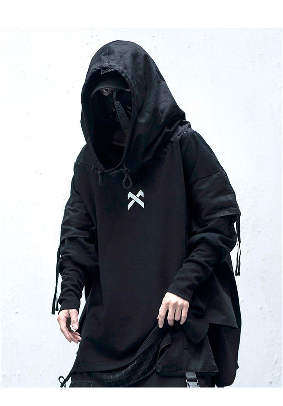 men's black streetwear hoodie