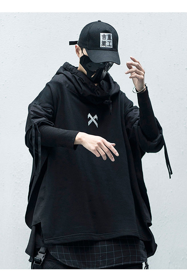 men's black streetwear hoodie