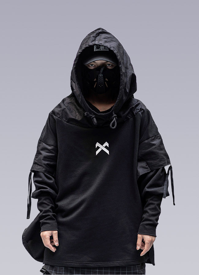 men's black streetwear hoodie