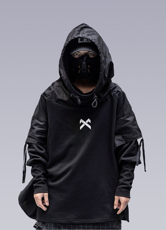 men's black streetwear hoodie