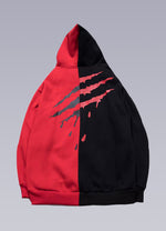 red and black split hoodie - Vignette | OFF-WRLD