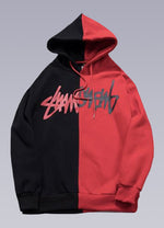 red and black split hoodie - Vignette | OFF-WRLD