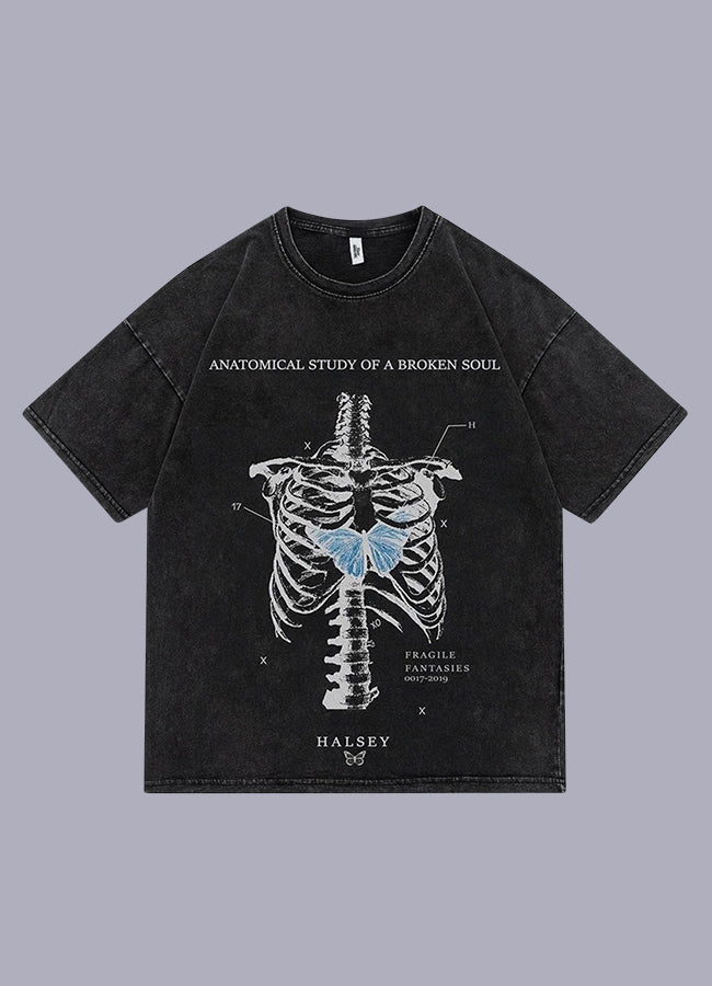 skeleton print t-shirt