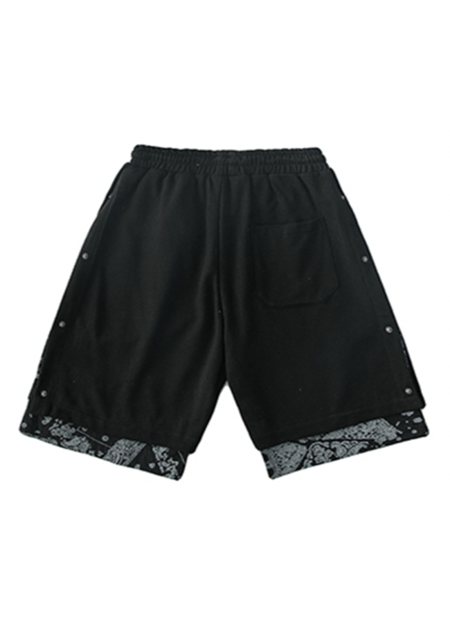 black and white bandana shorts