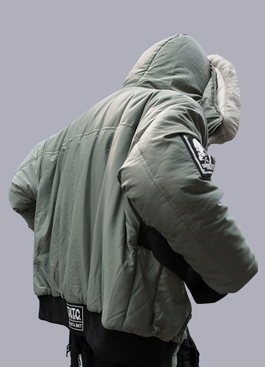 techwear green parka