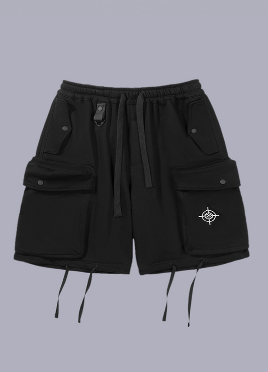 black tactical cargo shorts