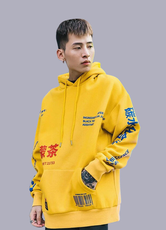 yellow streetwear hoodie