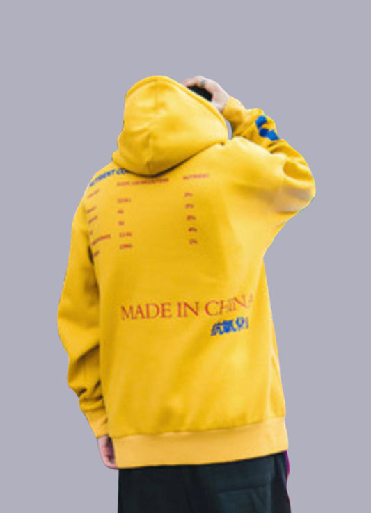 yellow streetwear hoodie