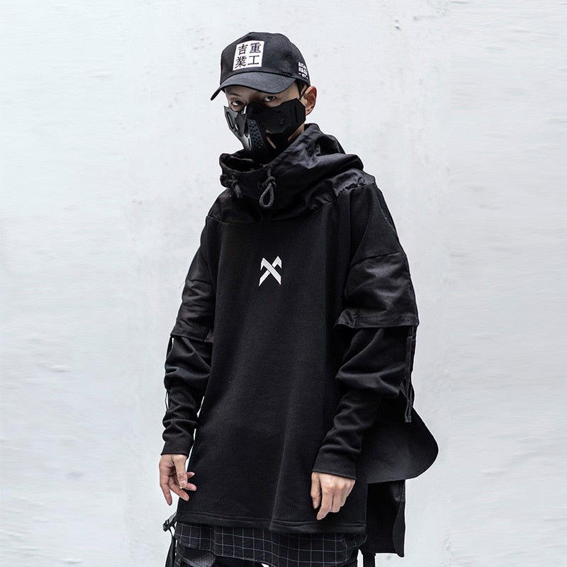 men's black streetwear hoodie