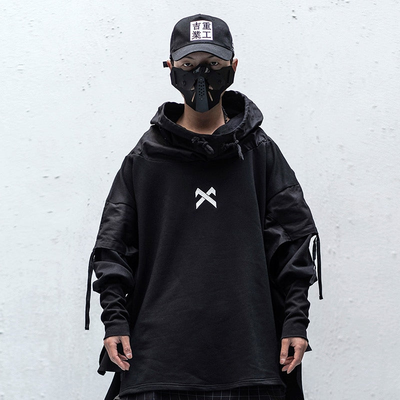 men's black streetwear hoodie