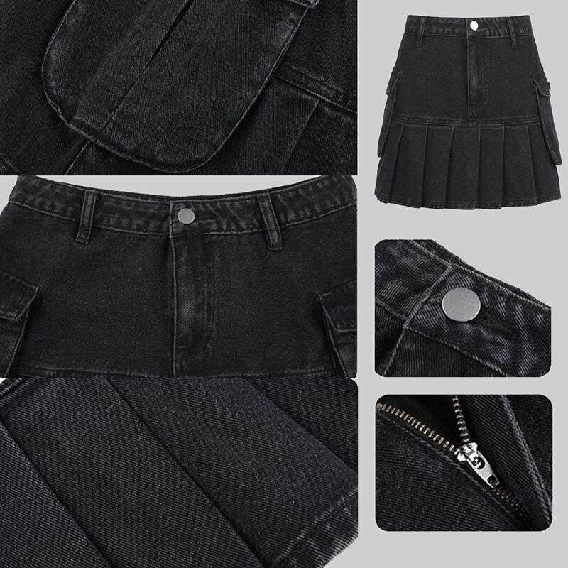 black cargo skirt mini