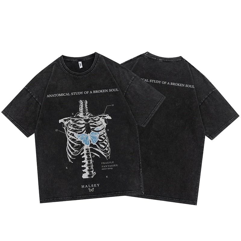 skeleton print t-shirt