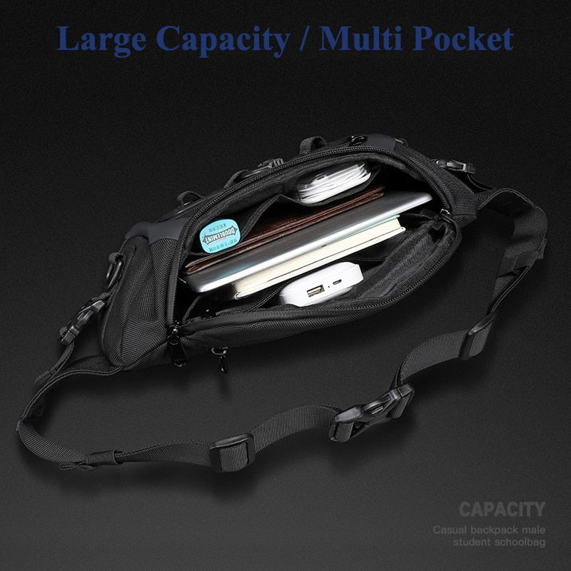 black tactical fanny pack