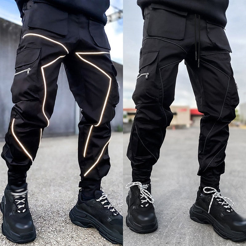 black reflective pants