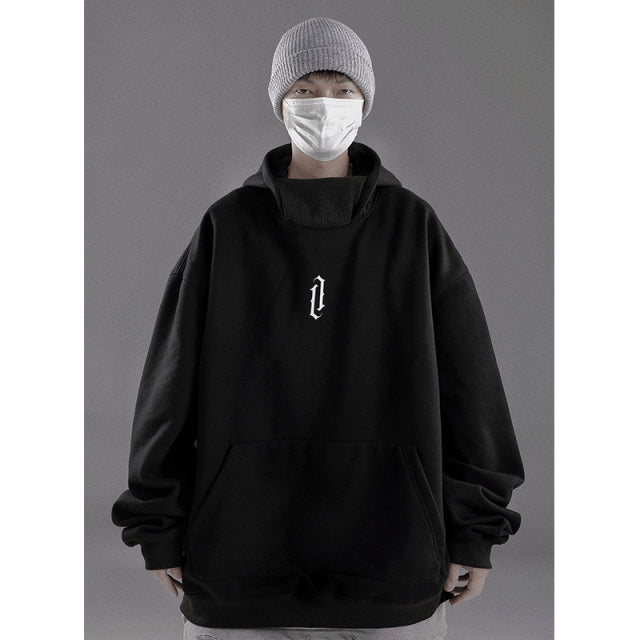 high collar hoodie